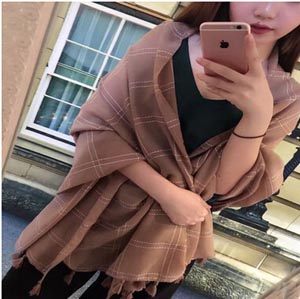 Prevented bask female joker cotton linen scarf