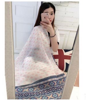 Jacquard female cotton linen tassel scarf wholesale