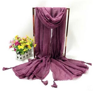 Female cotton manual lace changed scarf wholesale