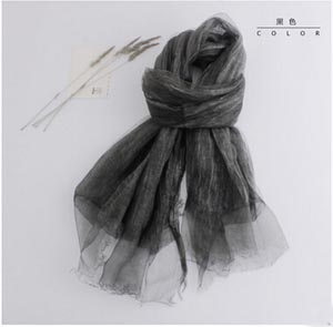 Pure evanescent hues linen changed scarf tie-dye plain scarves wholesale