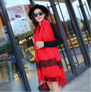 Pure color imitation lace buttons air conditioning amphibious shawl wholesale