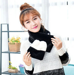 Lambs wool scarf female single colormatching fluffy warm collar wholesale