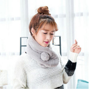 Imitation rabbit fur scarf plush ballwarm collar scarf wholesale