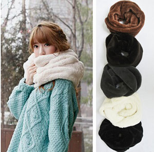 Little rabbit hair female pure color cashmere scarf wholesale