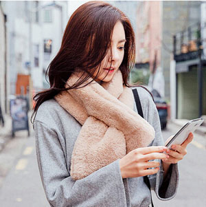 Cross imitation rabbit fur scarf lambs wool collar wholesale