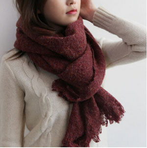 Female warm pure color imitation cashmere scarf wholesale