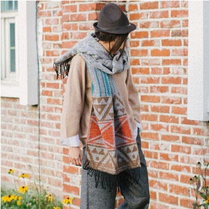 Circle yarn geometric figure scarf female tassel long cashmere shawl wholesale