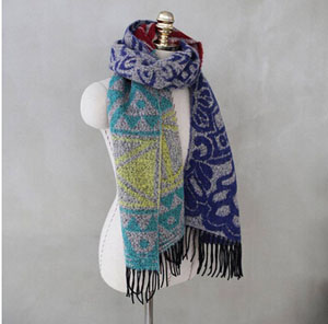 Circle yarn geometric figure scarf female tassel long cashmere shawl wholesale