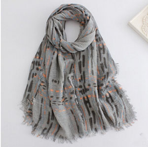 Female plaid cotton long scarf wholesale