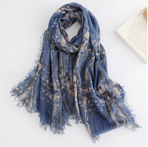 Female plaid cotton long scarf wholesale