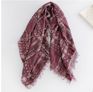 Female plaid cotton long scarf wholesale