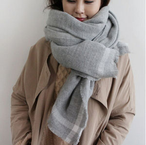 Pure color joker collar grid imitation cashmere shawl wholesale