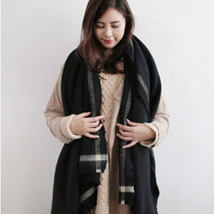 Pure color joker collar grid imitation cashmere shawl wholesale