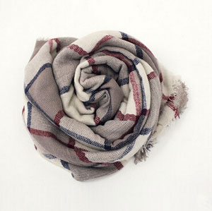 Double-sided grid square female scarf wholesale