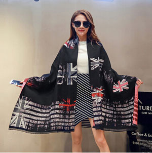 M design flag female thick winter cashmere shawl scarf wholesale