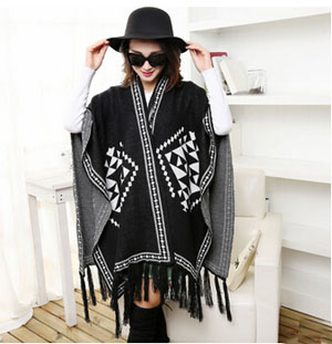 Female Warm thickening double cloak scarf wholesale