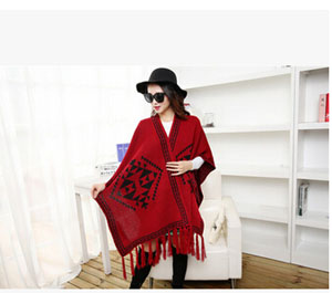 Female Warm thickening double cloak scarf wholesale