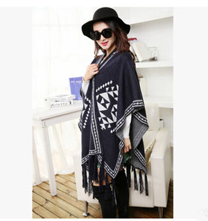 Female Warm thickening double cloak scarf wholesale