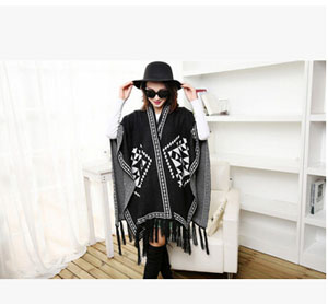 Female Warm thickening double cloak scarf wholesale