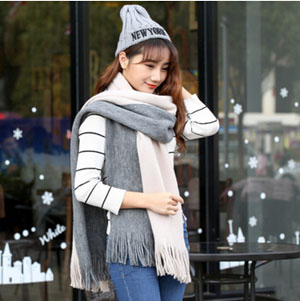 Imitation cashmere yarn splicing scarf wholesale