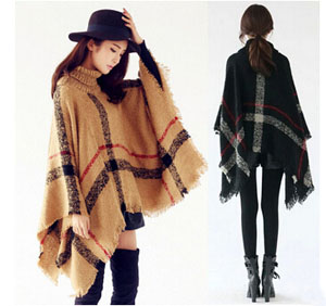 Cloak amphibious thickening plaid scarves wholesale