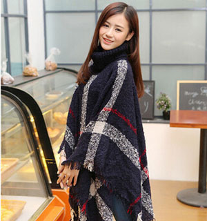 Cloak amphibious thickening plaid scarves wholesale