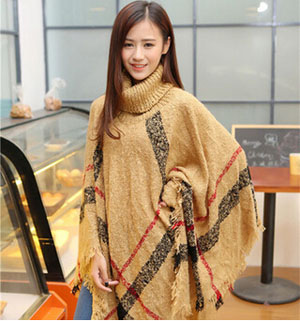 Cloak amphibious thickening plaid scarves wholesale