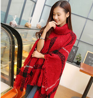 Cloak amphibious thickening plaid scarves wholesale