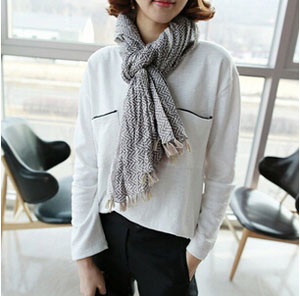 Geometric moire fringe voile female scarf wholesale