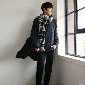 Man plaid long warm scarves shawls wholesale