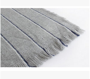 Single color stripe grey imitation cashmere scarf wholesale