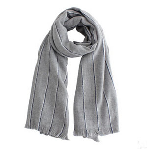 Single color stripe grey imitation cashmere scarf wholesale