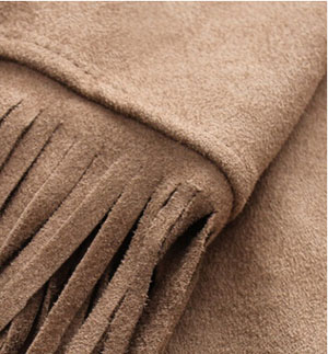 Female deerskin flocking triangle shawl tassel scarf wholesale