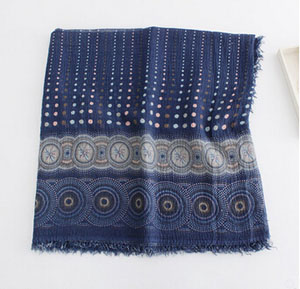 Female dot national fringed scarf wholesale