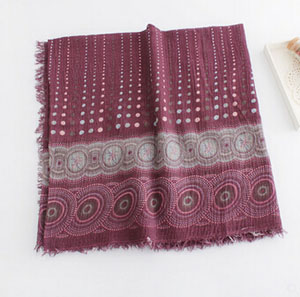 Female dot national fringed scarf wholesale