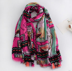 Hand-painted impression bird female scarf wholesale