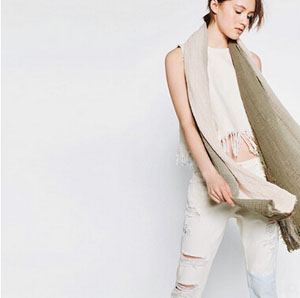 Cotton linen female fold multi-function long scarf