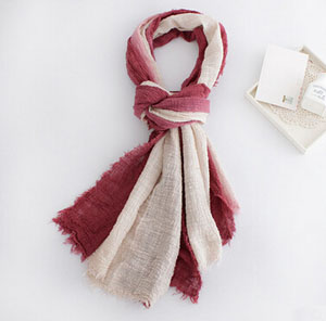 Cotton linen female fold multi-function long scarf