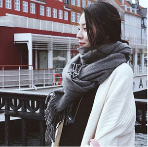 Pure color female imitation cashmere scarf wholesale