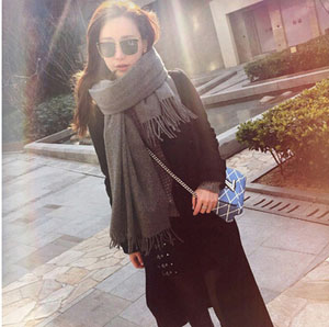 Pure color female imitation cashmere scarf wholesale