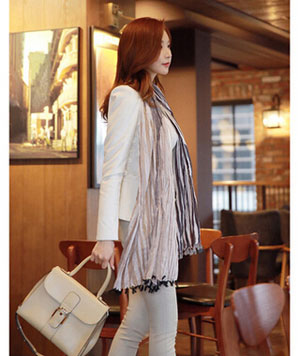 Color matching striped female long scarf wholesale