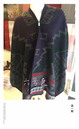 Female red irregular pattern cloak scarf wholesale