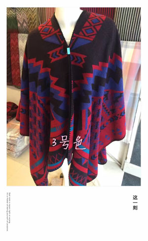 Female red irregular pattern cloak scarf wholesale