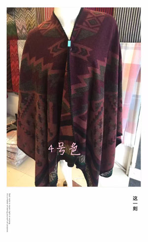 Female red irregular pattern cloak scarf wholesale