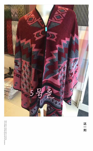 Female red irregular pattern cloak scarf wholesale