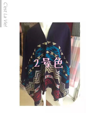 Female colorful acrylic cloak scarf wholesale