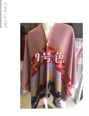 Female colorful acrylic cloak scarf wholesale