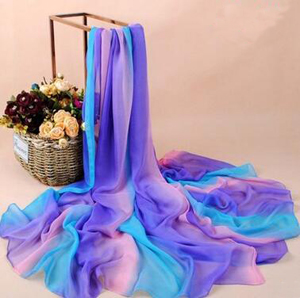 Classic gradient female chiffon scarves wholesale