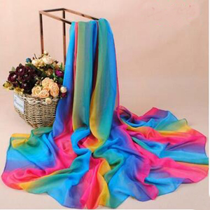 Classic gradient female chiffon scarves wholesale
