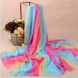 Classic gradient female chiffon scarves wholesale